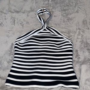 black and white stripped shirt